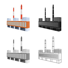 Vector design of plant and products logo. Set of plant and smokestack vector icon for stock.