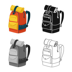 Fototapeta Vector illustration of backpack and bag symbol. Set of backpack and hiking stock symbol for web. obraz