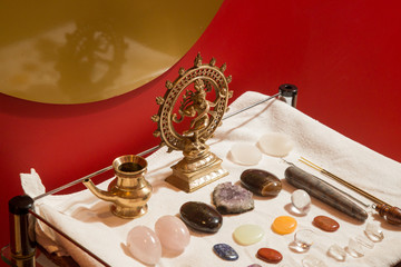 Chakra Stone Set. Healing Crystal Stones for massage. Holistic Energy Stones