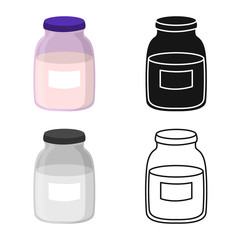 Vector design of jar and milk icon. Set of jar and bottle vector icon for stock.