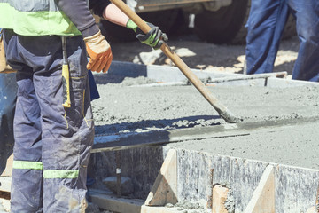 Heavy work for a construction worker on the site.