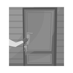 Vector design of burglar and door symbol. Collection of burglar and house stock vector illustration.