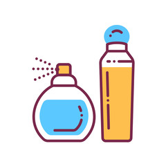 Perfume bottles color line icon. Fragrance sign. Feminine cosmetic product. Pictogram for web page, mobile app, promo.