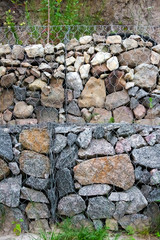 Gabion wall - stones in wire mesh used for erosion control