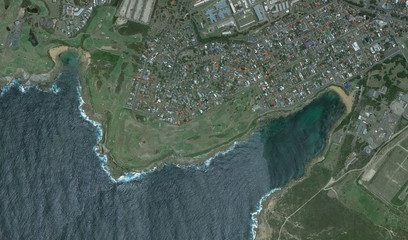 coast of the Australian city of Sydney, from a bird's eye view