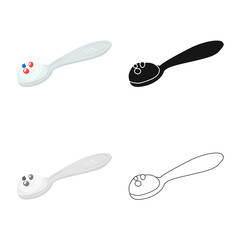 Vector design of yogurt and spoon icon. Collection of yogurt and healthy stock symbol for web.