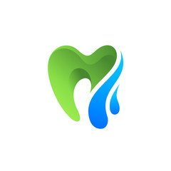 tooth and water drop logo design