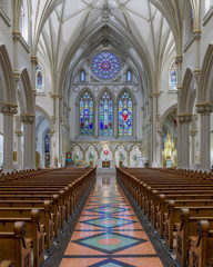 Interior of the historic St. Joseph Cathedral in Cleveland, Ohio