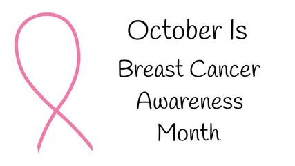 Breast Cancer Awareness Month with pink ribbon