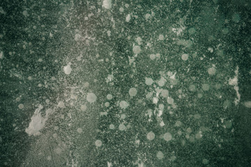 The frozen snow in ice.