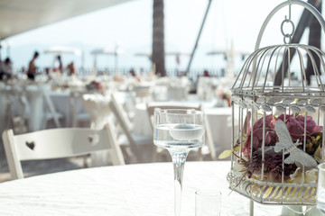 decorated for wedding elegant dinner table outdoors