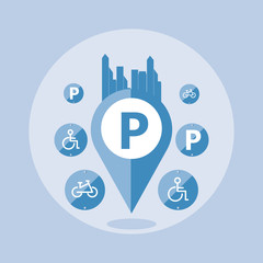 parking zone pointer with set signals