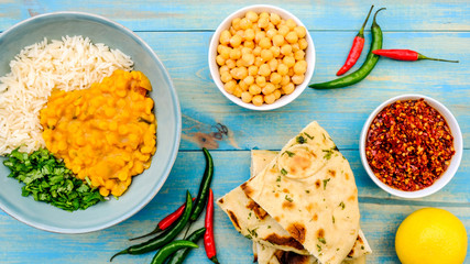 Indian Style Vegetarian Lentil Curry With Rice