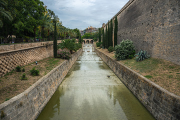 Historic canal in Palma de Majorca city center, Balearic Islands