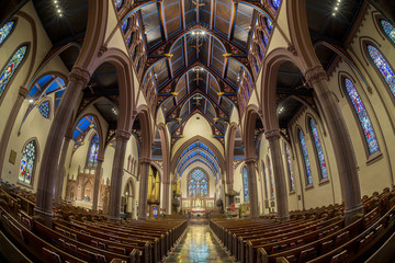 Fototapeta premium Nave and interior of the historic St. Paul's Episcopal Cathedral of Buffalo, New York