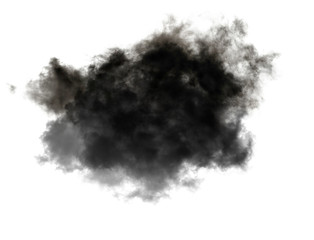 Black clouds or smoke on a white background