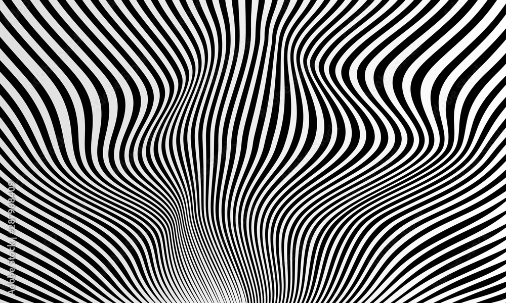 Aufkleber abstract psychedelic striped background. black and white zebra pattern backdrop.
