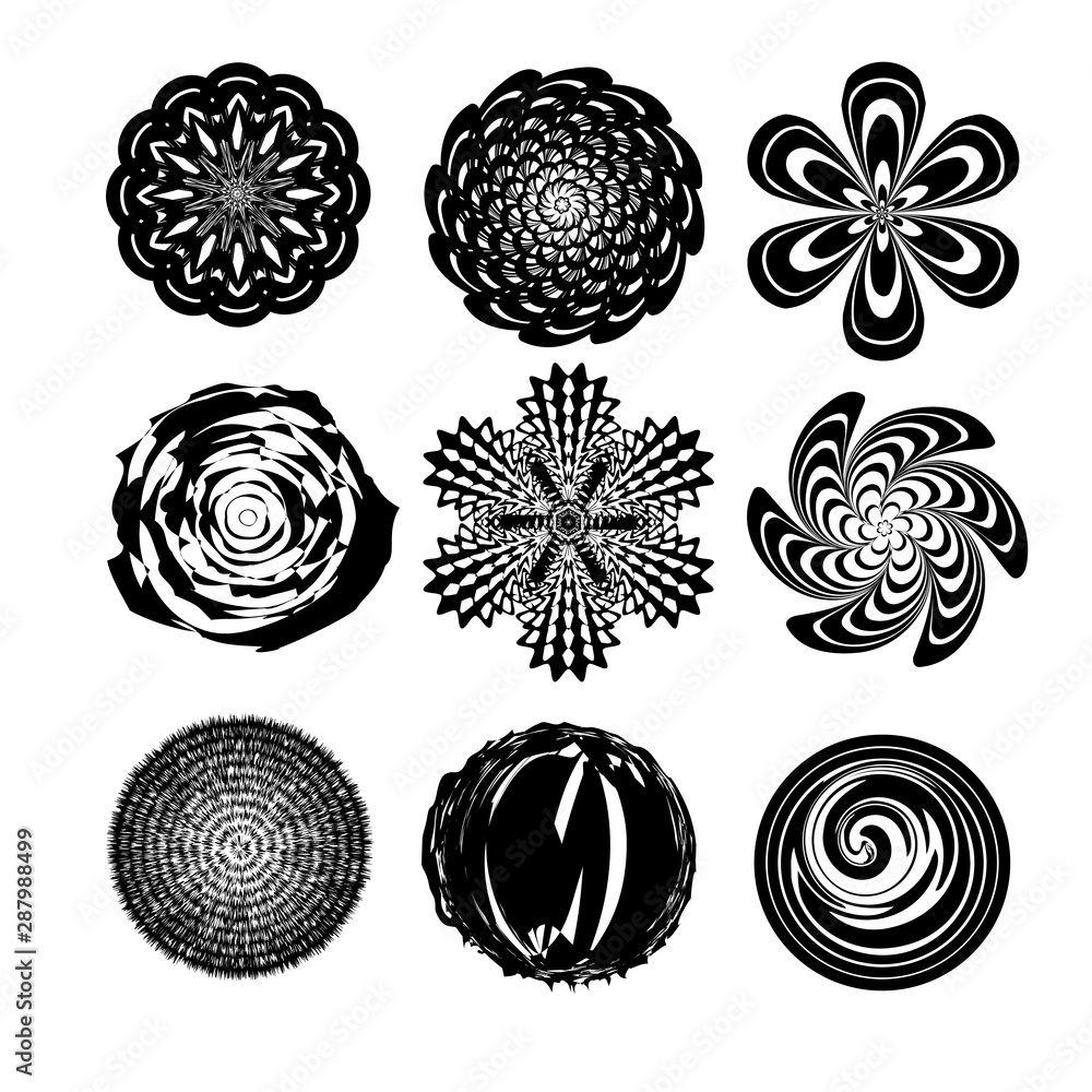 Aufkleber set of abstract geometric shapes vector design. decoration ornament elements.