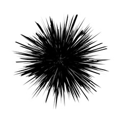 Isolated black crack vector design. Dark hole at white background wall. Explosion sign.
