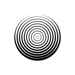 Modern circle geometric shape. Monochrome vinyl record icon retro design.