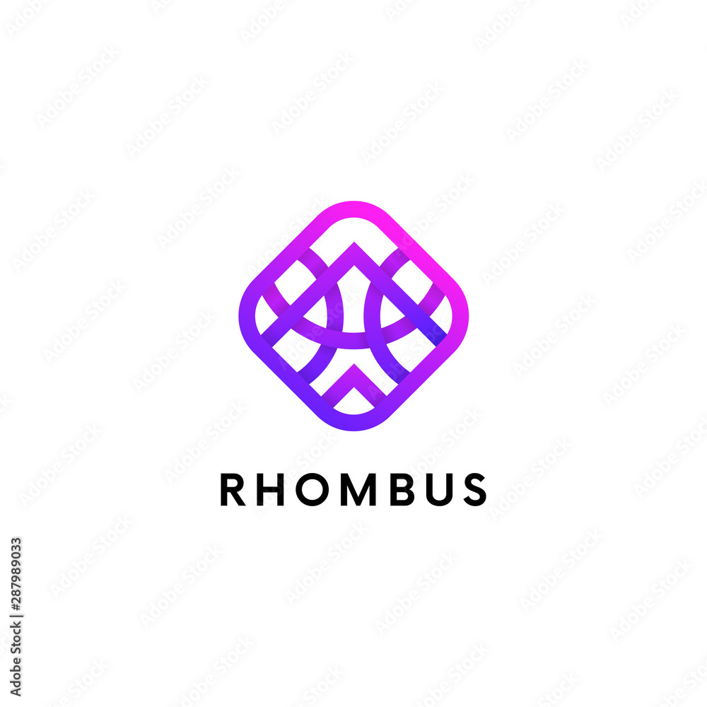 Poster trendy linear geometric hexagon logo icon vector design.