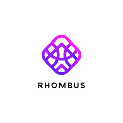 Trendy linear geometric hexagon logo icon vector design.