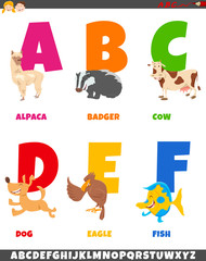 cartoon alphabet collection with animal characters