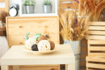  rattan ball in Room decor.