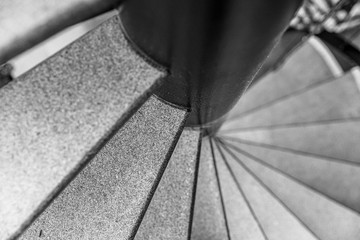 Spiral steel staircase circular staircase decoration. dark color