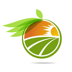 Farm fresh of vector emblems and stickers . Farming and agriculture, organic food, locally grown design elements for product packaging