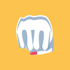 hand fist power female isolated icon