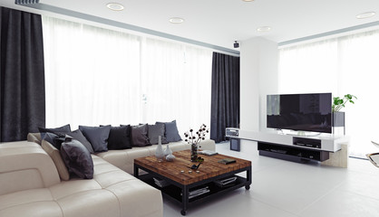 Modern living room design.