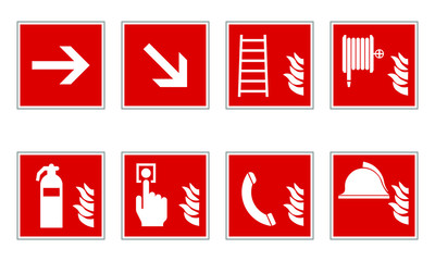 Brandschutz Schilder set