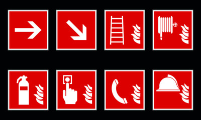 Brandschutz Schilder set