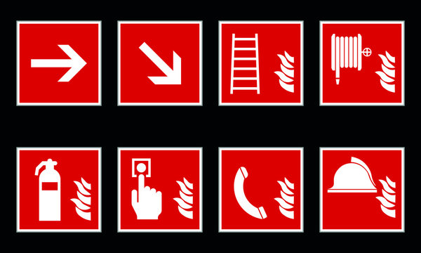 Brandschutz Schilder set