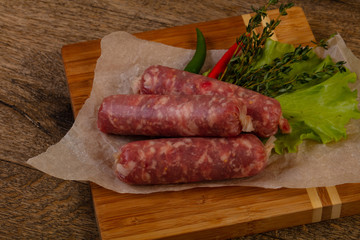 Raw pork sausages