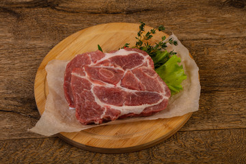 Raw pork steak