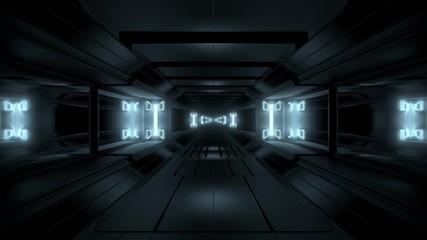 Fototapeta na wymiar futuristic glowing scifi space tunnel corridor 3d illustration background wallpaper