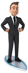 Fun 3D business character surfing