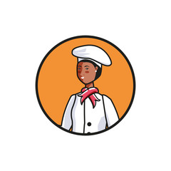 female chef worker avatar character