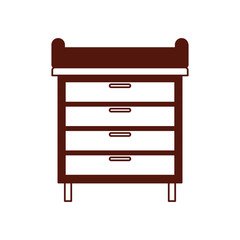 wooden drawer forniture isolated icon
