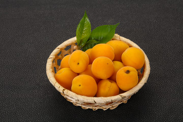 Ripe tasty sweet apricots heap