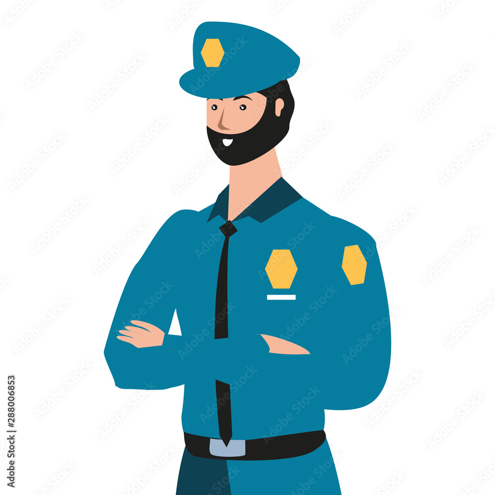 Canvas Prints police officer worker avatar character