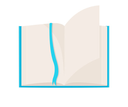 Open book with bookmark isometric illustration