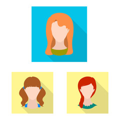 Vector illustration of avatar and dummy symbol. Collection of avatar and figure stock symbol for web.