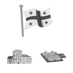 Isolated object of attributes and tourism symbol. Collection of attributes and national stock vector illustration.