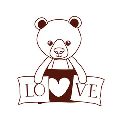 cute bear teddy stuffed with love pillows