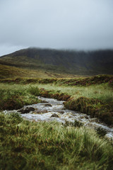 landscape with mountains and clouds