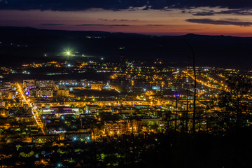 Top view of the night city