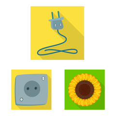 Vector illustration of Solar and panel symbol. Set of Solar and green stock vector illustration.